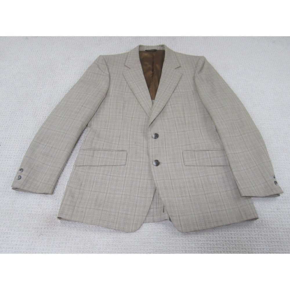 VTG Phoenix Clothes Jacket Mens 40 Beige Button‎ Blazer Sport Coat Amalgamated